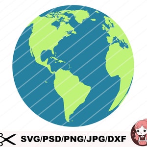 Earth Svg / Planet Earth SVG / Globe SVG / Cricut Svg Files Shirt Svg Silhouette Svg For Cricut Instant Download Svg  Clipart