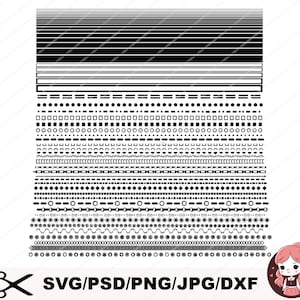 Basic line SVG, Dotted line svg, Basic Straight Lines svg, Dots svg files for Cricut, Dashed lines svg