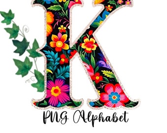Western Font, Western Letters, Alphabet, PNG, Sublimation, Cowgirl, Rustic,  Turquoise,  Serape, Mexican Flowers,Preppy Stuff,