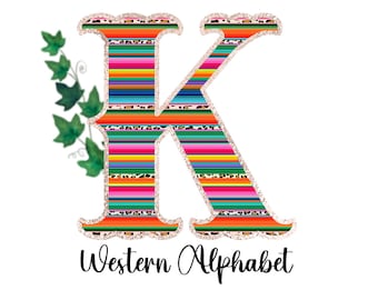 Western Font, Western Letters, Alphabet, PNG, Sublimation, Cowgirl, Rustic,Serape, Preppy Stuff, Leopard,