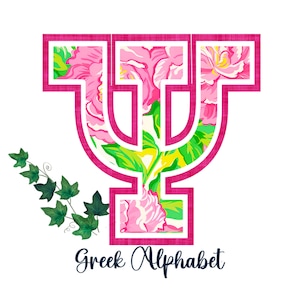Griechische Buchstaben, Schriftart, Alphabet, PNG Clipart, College Merch, Schwesternschaft Geschenk, Sublimation, adrette Sachen, helle Blumen, Kokosnuss, Mädchen,