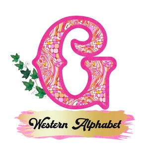 Western Font, Letters, PNG Alphabet, Sublimation, Preppy Stuff, Cowgirl Barbie, Disco Cowgirl,Hippie Stuff, 1960s, Trippy, Funky,