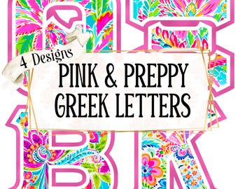Lettere greche, lettere della confraternita, alfabeto, carattere greco, sublimazione, PNG, clipart, college, confraternita, preppy, rosa, cose tropicali preppy,