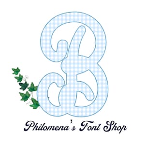 Monogramtypsnitt, manusbokstäver, alfabet, initialer, PNG, ginghampläd, preppy grejer, sammankopplande,