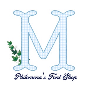 Gingham Plaid Monogramm Buchstaben, Fischschwanz Schriftart, Alphabet, Initialen, PNG, Grand Millenial, Preppy Stuff,