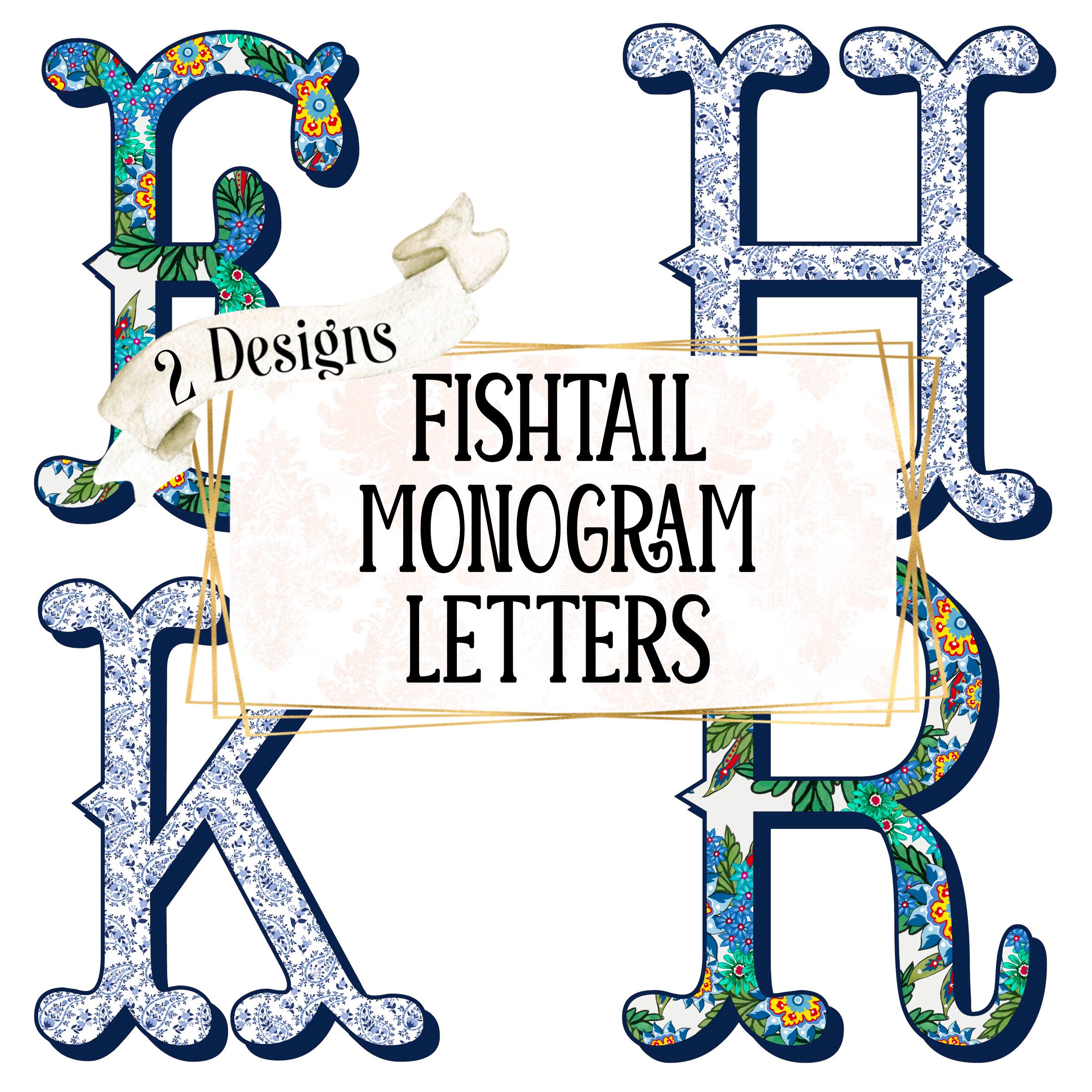 Fishtail Monogram Examples Monogram Letters, Fishtail Font, Alphabet, Initials, PNG, Preppy Stuff ...