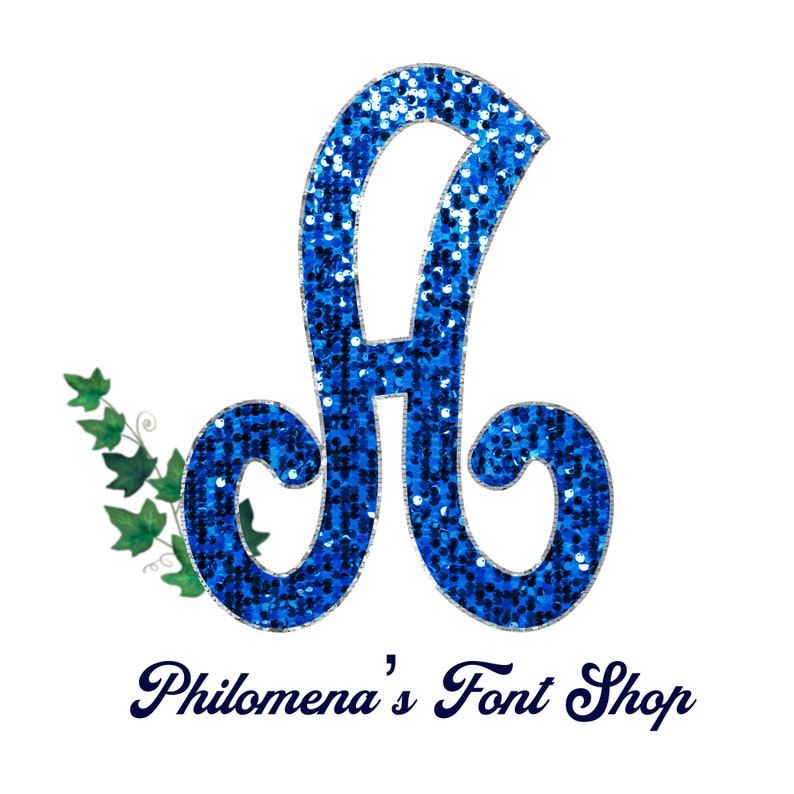 Monogram Font, Script Letters, Alphabet, Initials, PNG, Glitter Sequins ...