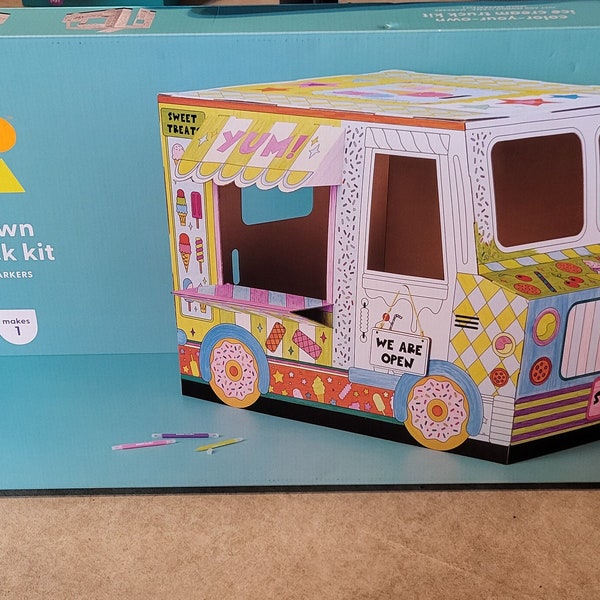 Color Your Own Ice Cream Truck Cardboard Playhouse