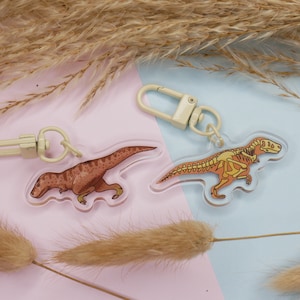 T-Rex Keychain Dino Keychain with two different sides