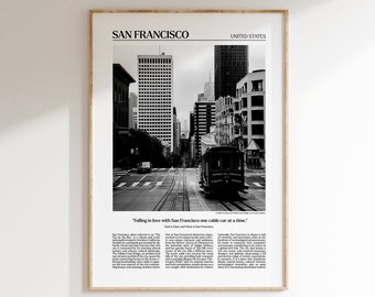 San Francisco Newspaper Print: Black and White Cityscape (Digital Download)