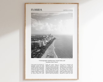 Florida Newspaper Print: Black and White Editorial Photo (Digital Download)
