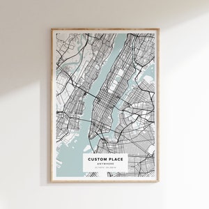 Custom City Map Print: Minimalist Black & White Map (Digital Download)