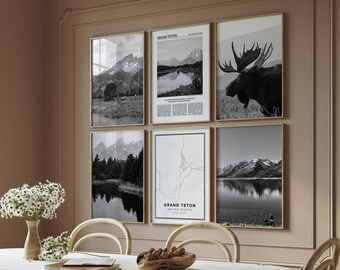 Grand Teton National Park Gallery Set: Black & White Photo Prints (Digital Download)