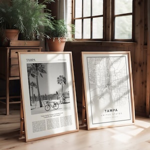 Reisposter set van 2 prints, Tamper Art, Tamper Poster, Tamper Print, Tamper Map, Tamper Photo, Tamper, Florida, VS