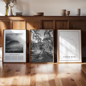 Costa Rica Art Print Set: Black & White Travel Decor (Digital Download)