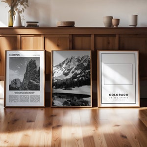 Colorado Art Print, Set of 3, Colorado Gallery Wall Art, Colorado Poster, Travel Decor, Colorado Map, Colorado Set of 3