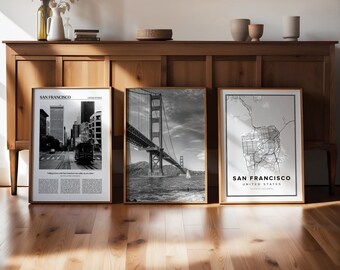 サンフランシスコ写真プリントセット：都市景観ウォールアート