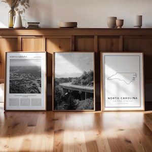 North Carolina Art Print Set: Gallery Wall Decor (Digital Download)