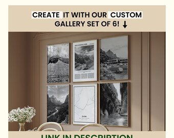 National Parks Art Print Set: Black and White Landscape