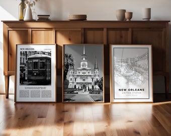 New Orleans Art Print Set: Gallery Wall Decor (Digital Download)