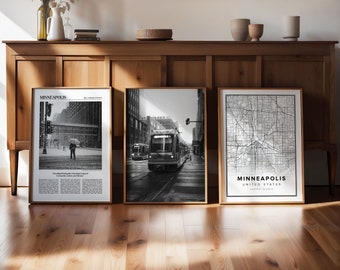 Minneapolis Gallery Wall Art Prints: Black & White Photo Set (Digital Download)