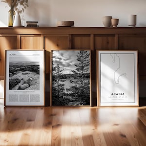 Acadia National Park Print Set: Maine Travel Photo, Map Art (Digital Download)