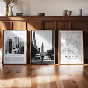 Tulsa Art Print Set of 3: Black & White Gallery Wall (Digital Download)