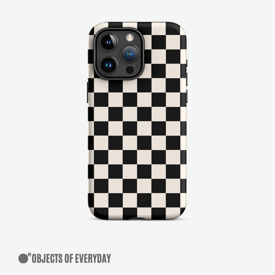 Black & White Checkered Phone Case Tough Case / Cover for iPhone Etsy