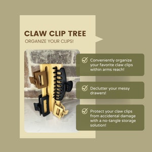 3D Printed Claw Clip Tree, Claw Clip Tree, Claw Clip Storage, Claw Clip Organization, Claw Clip, Hair Accessories
