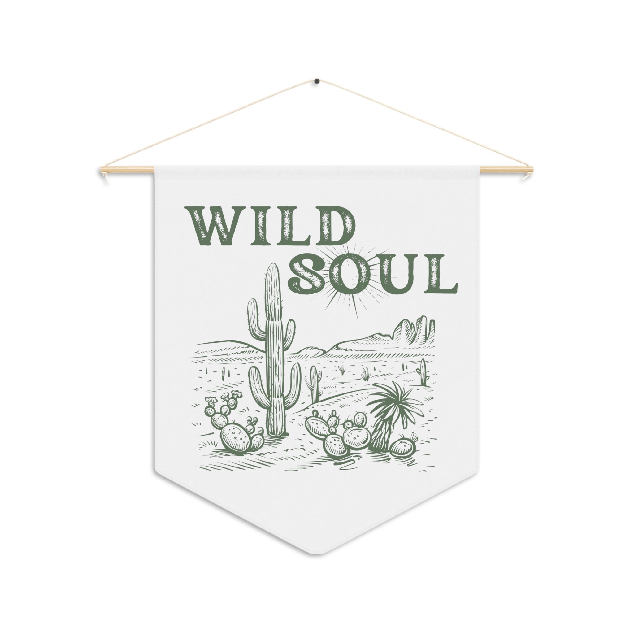 Wild Soul Pennant, Pennant Flag Wall Art Banner, Boho Wall Hanging