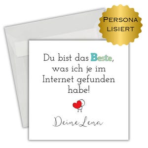 personalisierbare Karte für den Partner, das Beste, Glückwunschkarte, Karte, Klappkarte, Karte 15x15, Karte quadratisch, Geschenk