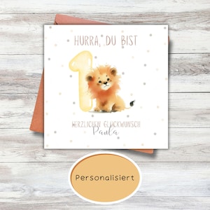 personalisierbare Karte zum Geburtstag gelb, Glückwunschkarte, Karte, Klappkarte, Karte 15x15, quadratische Karte, Kindergeburtstag