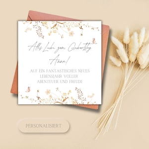 personalisierbare Karte zum Geburtstag oben und u, Glückwunschkarte, Karte, Klappkarte, Geburtstagsgeschenk für Kollegen