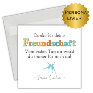 personalisierbare Karte für Freunde, Freundschaft, Glückwunschkarte, Karte, Klappkarte, Karte 15x15, Karte quadratisch, Geschenk