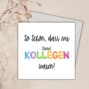 personalisierbare Karte zum Ruhestand, Kollegen, Rente, Abschied Kollege, Ruhestandsgeschenk, personalisiert, quadratische Klappkarte