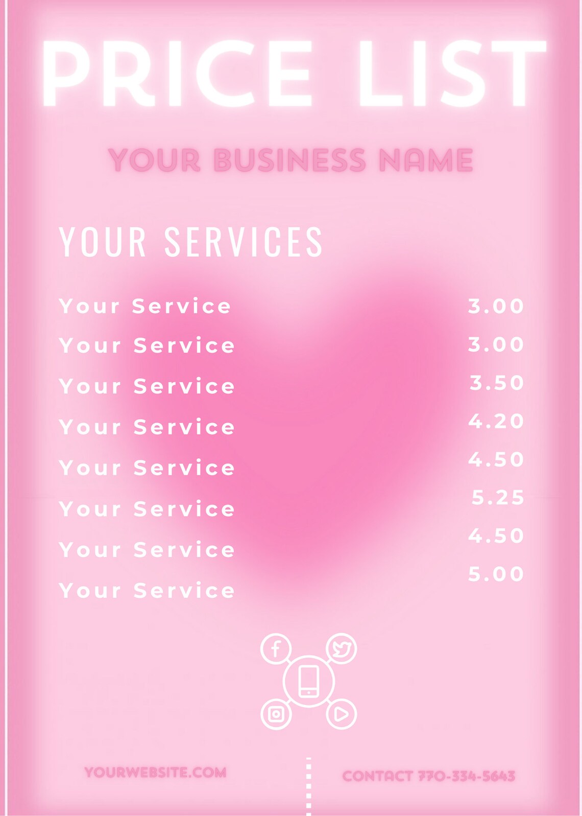 Price List Template, Price List Flyer, Price List, Hair Price List, Wig