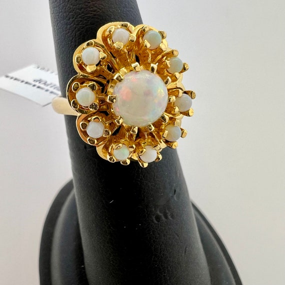 Vintage 14k Yellow Gold Fiery Opal Ring