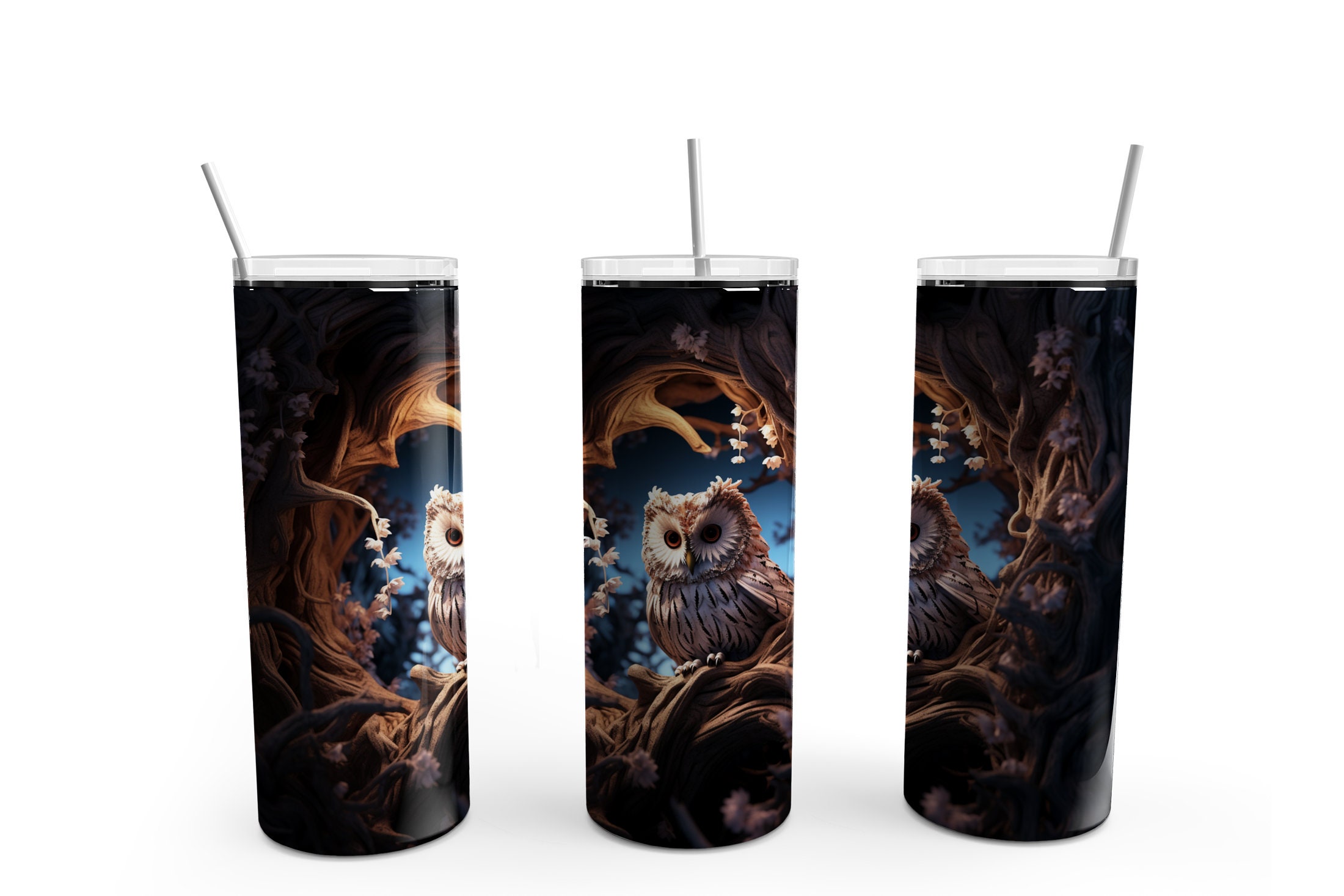 Owl Tumbler Wrap, 20 Oz Skinny Straight Tumbler Wrap Sublimation Design ...