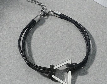 Popular Alpha Men's Triangle Bracelet • Stainless Steel  • Father Days Gift • Boyfriend Gift