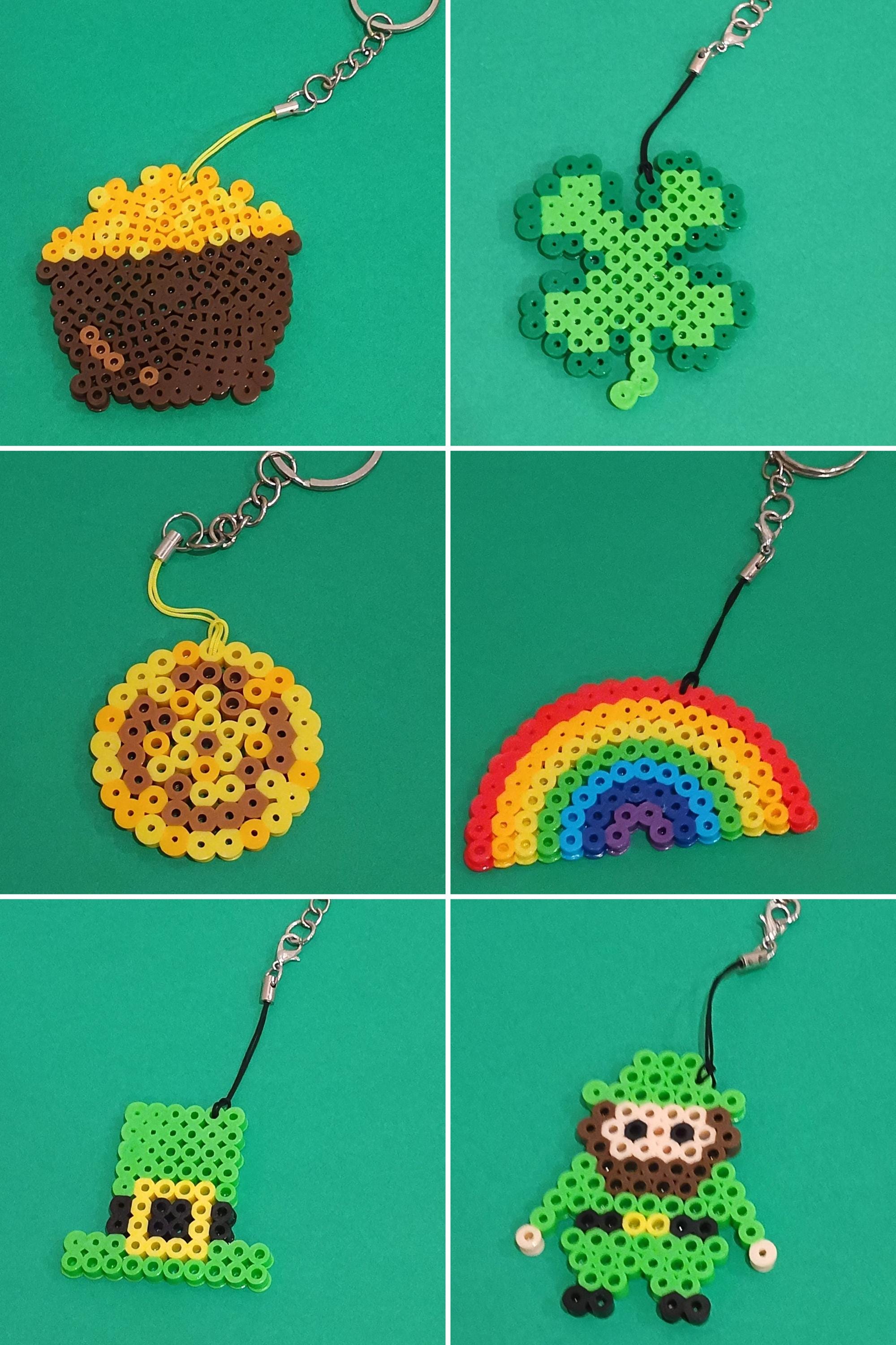 St Patrick's Day Perler Bead Keychain - Etsy