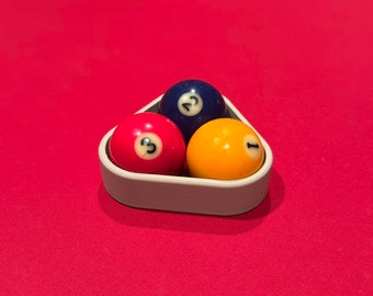 3-Ball Rack | Cute 3D Printed Gift for Poolplayers