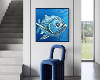 Fish. The best gift for Pisces according to the horoscope. Abstract wall art.
