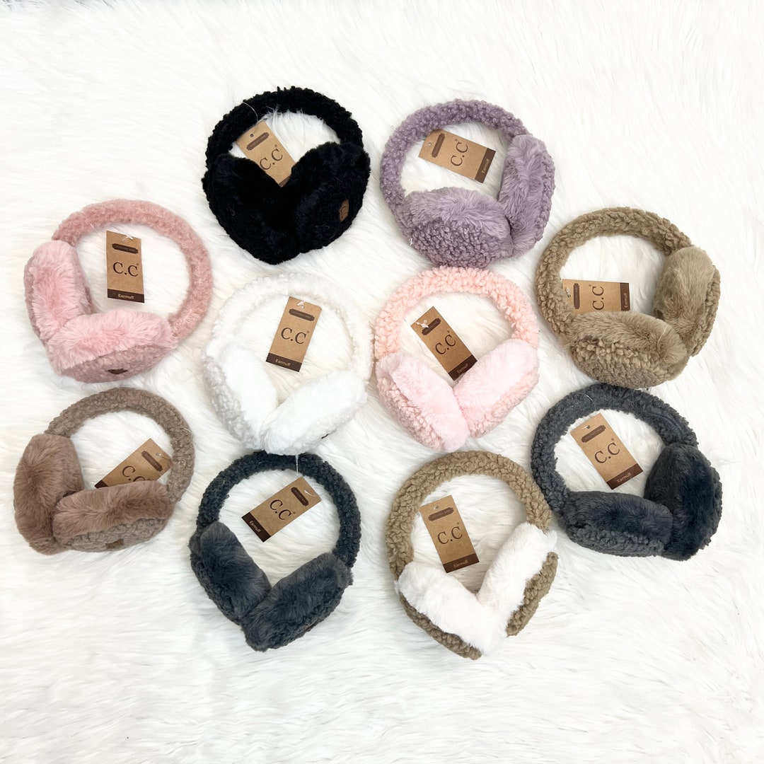 Adult Sherpa Faux Fur Earmuffs, Holiday Gift, Unique Gift, Gift for Mom, Gift for GF, Birthday