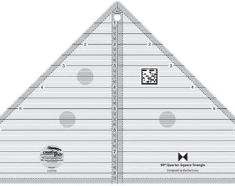 Creative Grids 90 Degree Quarter-Square Triangle Quilting Ruler Template CGRT90