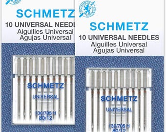 Schmetz Universal Sewing Machine Needles - Size 80/12-2 Cards - 20 Needles