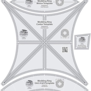 5-Piece Double Wedding Ring Quilt Templates - Creative Grid Rulers For Quilting