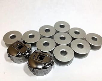 2 Bobbin Case (52237) & 10 Aluminum Bobbins for Juki Industrial Sewing Machine
