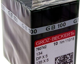 100 GROZ-BECKERT GEBEDUR 134 / 135X5 Titanium Quilting Machine Needles ( 4.0 (110/16))