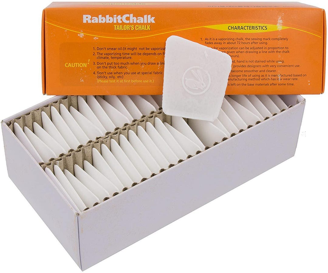 Rabbit Brand Disappearing Tailors Chalk Box of 50 White