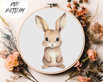 Patrón de punto de cruz de conejo - Decoración infantil (Patrón PDF)